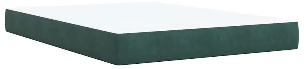 vidaXL Κρεβάτι Boxspring με Στρώμα Σκούρο Πράσινο 140x190εκ. Βελούδινο
