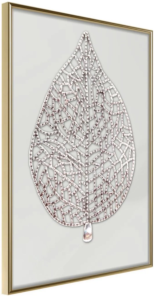 Αφίσα - Leaf-Shaped Pendant - 20x30 - Χρυσό - Χωρίς πασπαρτού