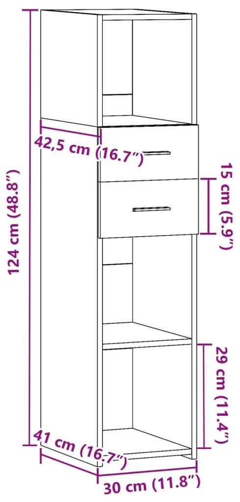 ΝΤΟΥΛΑΠΙ ΓΚΡΙ SONOMA 30X42,5X124 ΕΚ. ΑΠΟ ΕΠΕΞΕΡΓΑΣΜΕΝΟ ΞΥΛΟ 846157