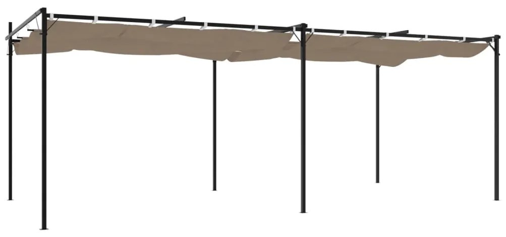 vidaXL Πέργκολα με Πτυσσόμενη Οροφή Taupe 589 x 292 x 230 εκ.