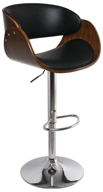 Σκαμπώ Bar JOY Καρυδί/PU Μαύρο 58x51x62/92-83/113cm