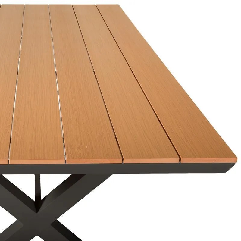 Τραπέζι FL6510 Fylliana Αλουμινίου Polywood Cappuccino 180x100x75 εκ. 180x100x75 εκ.