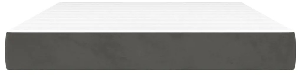 vidaXL Στρώμα με Pocket Springs Σκούρο Γκρι 140x200x20 εκ. Βελούδινο