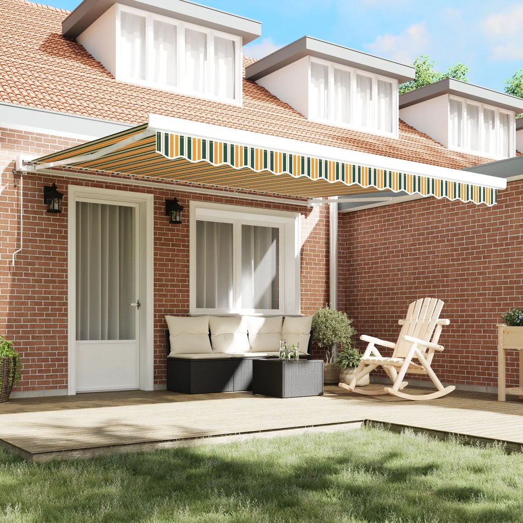 vidaXL Χειροκίνητη Σκηνή Πράσινη και Λευκή 400x350 cm