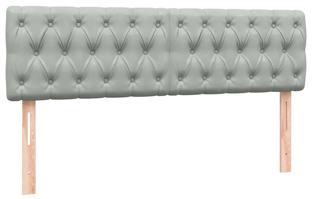 vidaXL Κρεβάτι Boxspring με Στρώμα Ανοιχτό Γκρι 140x210 εκ. Βελούδινο