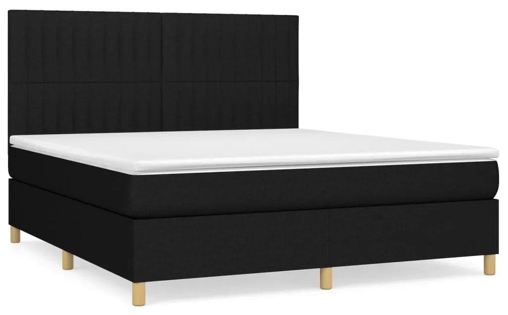 ΚΡΕΒΑΤΙ BOXSPRING ΜΕ ΣΤΡΩΜΑ ΜΑΥΡΟ 180X200 ΕΚ. ΥΦΑΣΜΑΤΙΝΟ 3142515