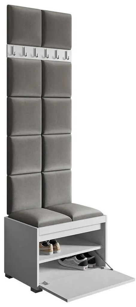 Σετ διαδρόμου Trenton 131, 207x65x34cm, 25 kg, Ταπισερί, Πλαστικοποιημένη μοριοσανίδα, Τοίχου, Εντοιχισμένη | Epipla1.gr