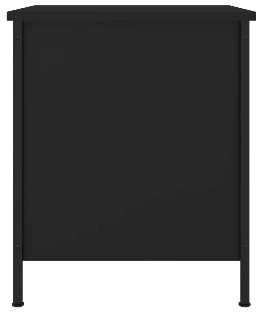 Κομοδίνα 2 Τεμ. Μαύρα 40 x 42 x 50 εκ. από Επεξεργασμένο Ξύλο - Μαύρο