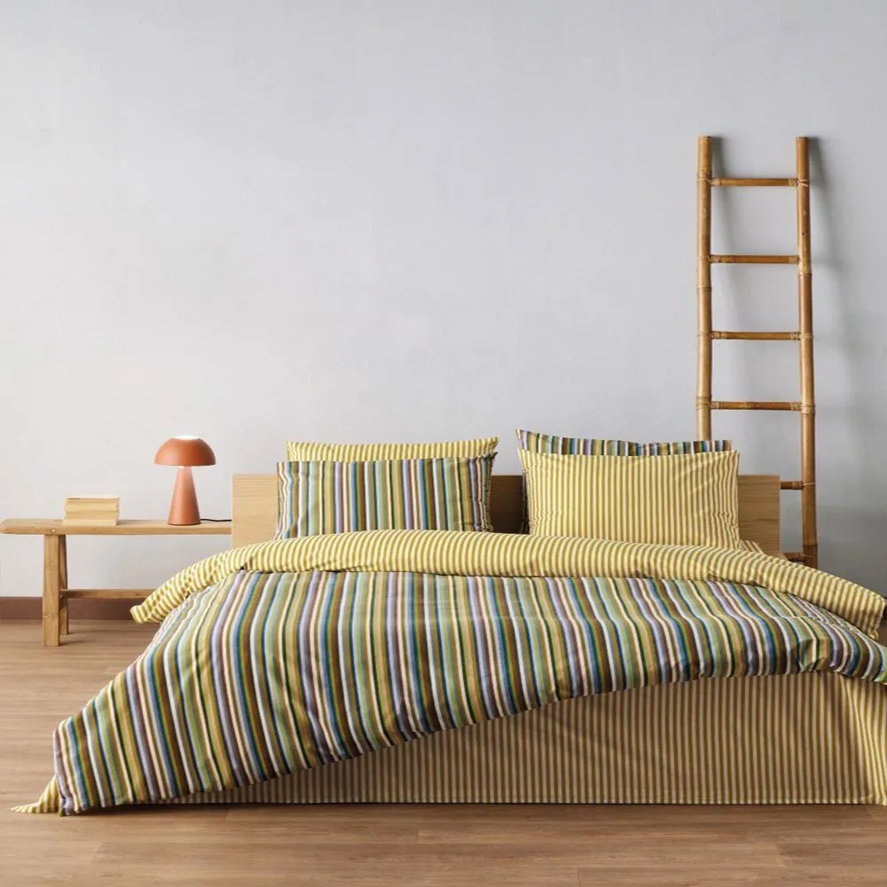 Παπλωματοθήκη Colorato 11 (Σετ 3τμχ) Mustard-Multi Kentia Υπέρδιπλo 225x245cm 100% Βαμβάκι