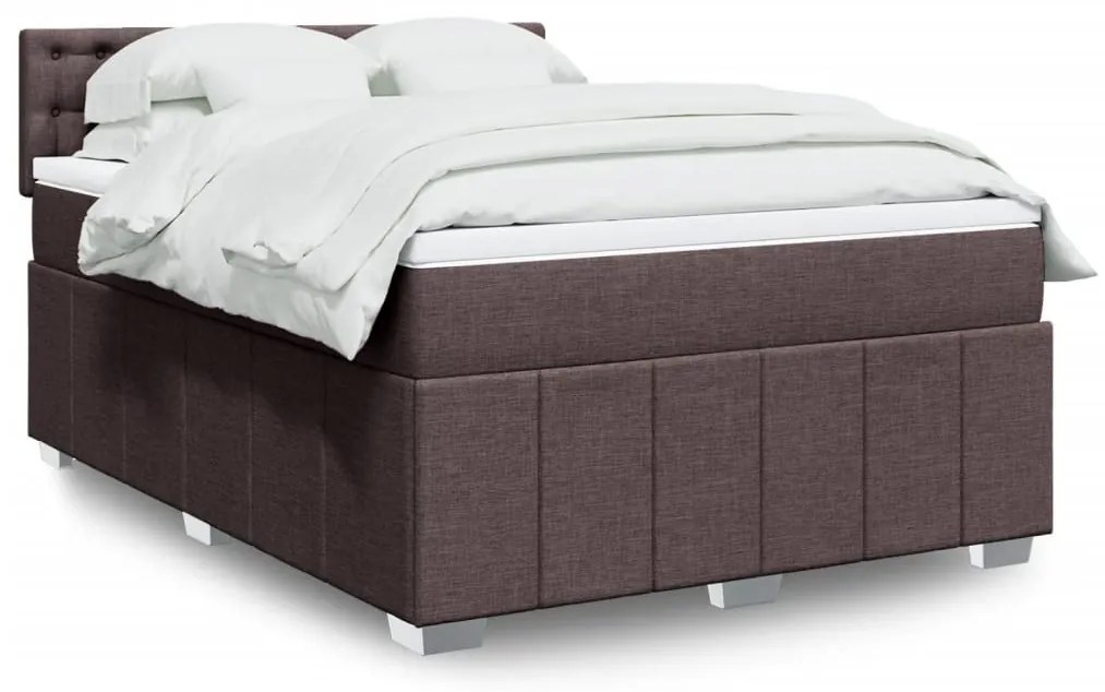 ΚΡΕΒΑΤΙ BOXSPRING ΜΕ ΣΤΡΩΜΑ ΣΚΟΥΡΟ ΚΑΦΕ 140X190 ΕΚ. ΥΦΑΣΜΑΤΙΝΟ 3289380