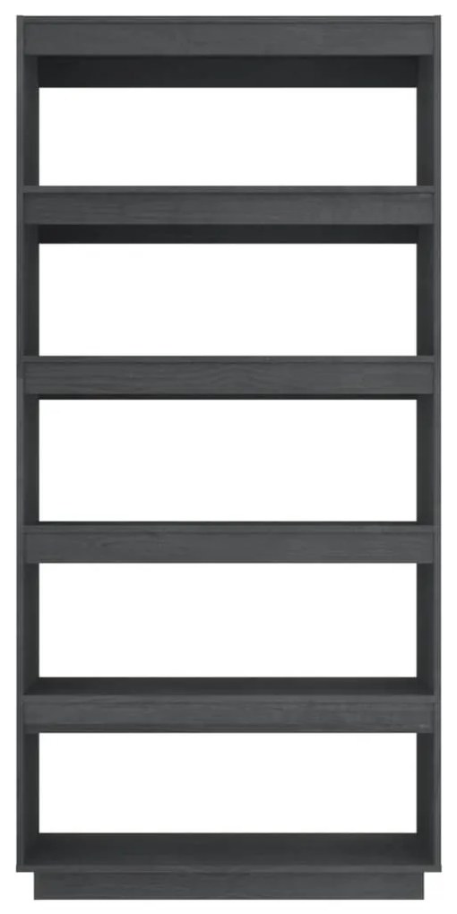 vidaXL Βιβλιοθήκη/Διαχωρ. Χώρου Γκρι 80x35x167 εκ. Μασίφ Ξύλο Πεύκου