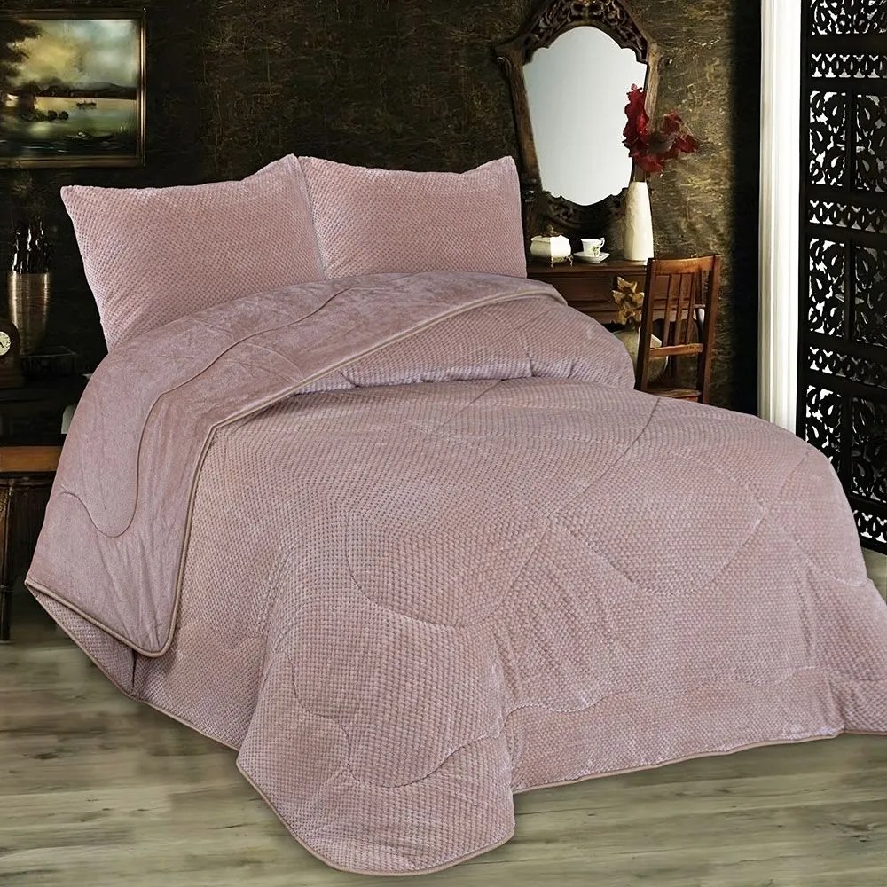 Κουβερτοπάπλωμα 1950 Popcorn Fleece Salmon Rose DimCol Μονό 160x220cm Πολυέστερ