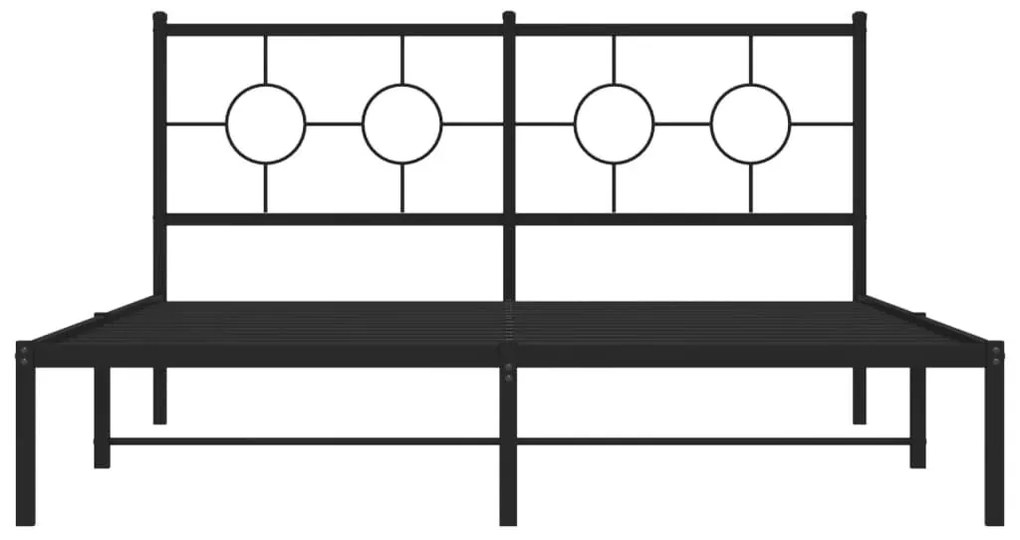 Πλαίσιο Κρεβατιού με Κεφαλάρι Μαύρο 150 x 200 εκ. Μεταλλικό - Μαύρο