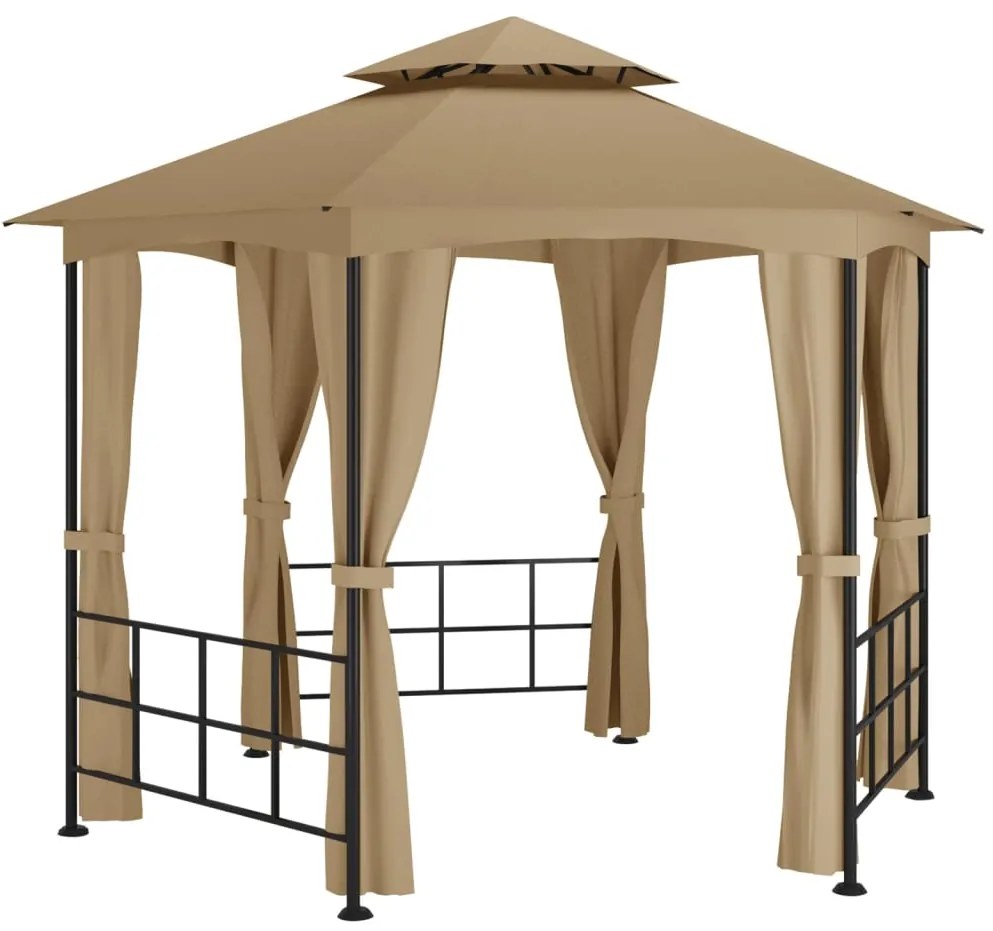 vidaXL Κιόσκι με Πλευρικά Τοιχώματα Taupe 3,1 x 2,7 μ.