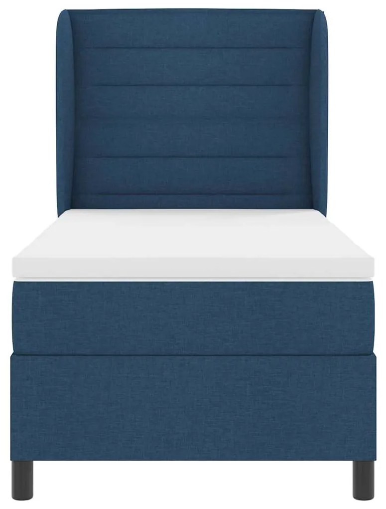 vidaXL Κρεβάτι με ελατήρια με στρώμα Μπλε 100 x 200 cm ύφασμα