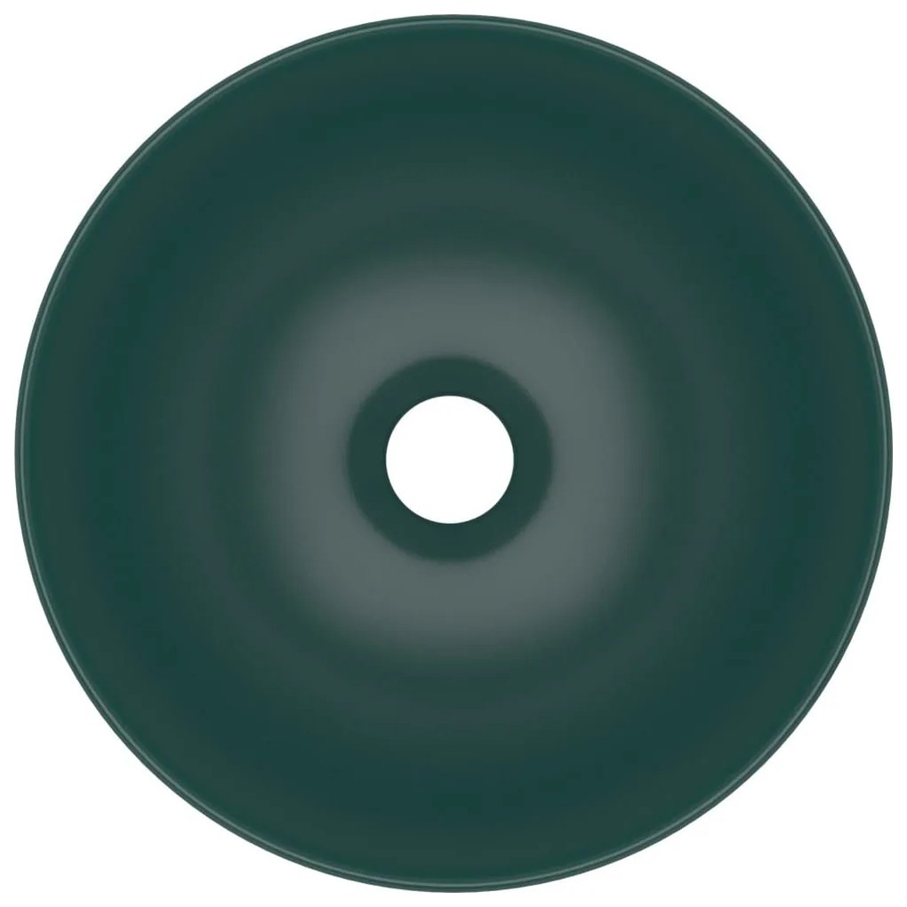 Νιπτήρας Μπάνιου Στρογγυλός Σκούρο Πράσινο Κεραμικός - Πράσινο