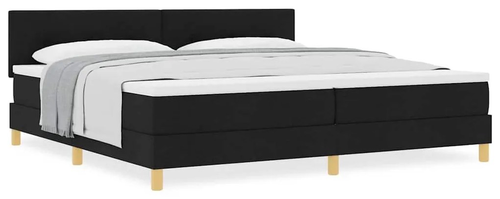 vidaXL Κρεβάτι box spring με στρώμα Μαύρο 200 x 200 cm ύφασμα