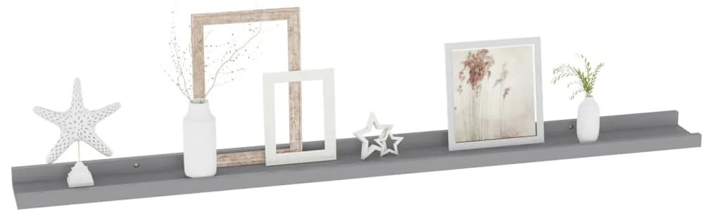 vidaXL Ράφια Τοίχου 4 τεμ. Γκρι 100 x 9 x 3 εκ.