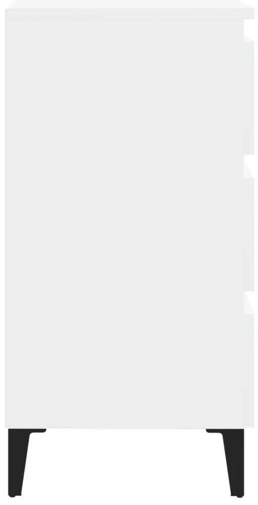 vidaXL Κομοδίνο Λευκό 40 x 35 x 69 εκ. με Μεταλλικά Πόδια
