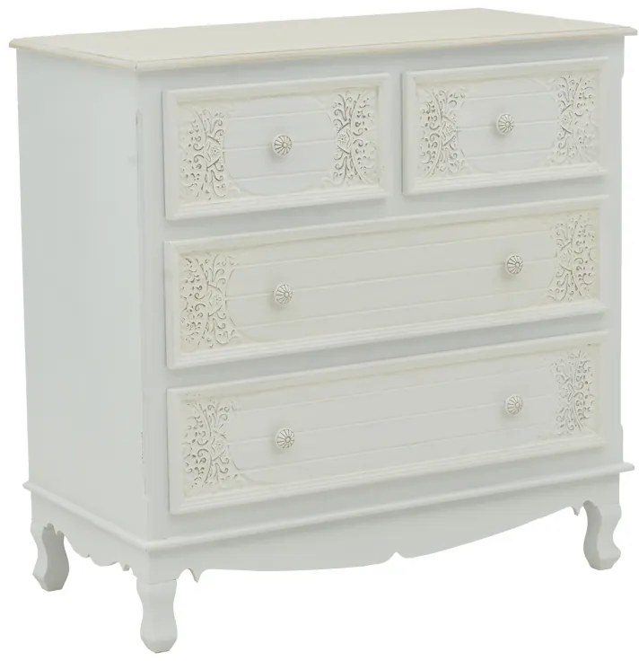 Intrahome Συρταριέρα Pazlen intrahome mdf σε λευκή αντικέ απόχρωση 80x40x80εκ | SKU: INTRAPA-198111119
