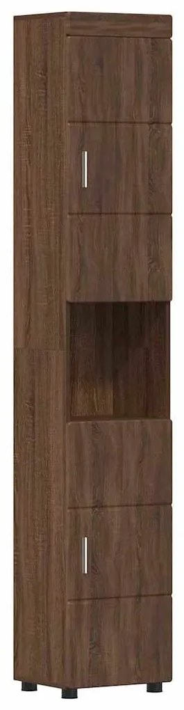 vidaXL Ντουλάπι Μπάνιου με πόρτα TULUM Καφέ δρυς 37 x 31.5 x 203 εκ