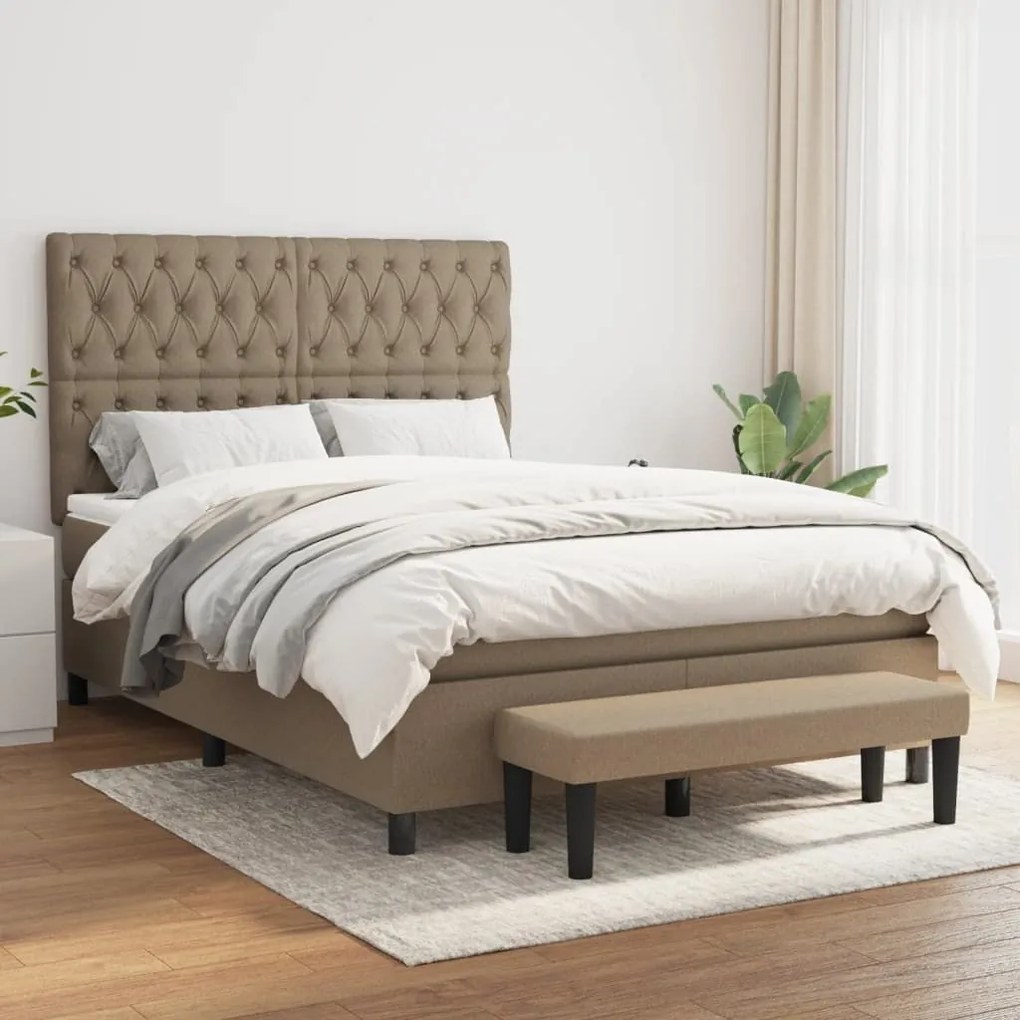 ΚΡΕΒΑΤΙ BOXSPRING ΜΕ ΣΤΡΩΜΑ TAUPE 140X200 ΕΚ. ΥΦΑΣΜΑΤΙΝΟ 3136841