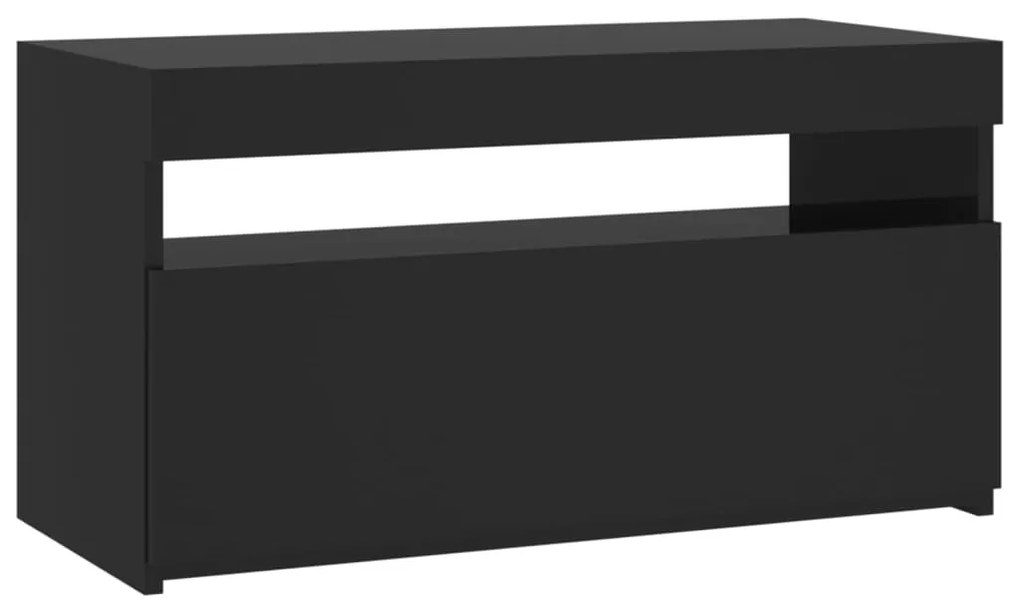 vidaXL Έπιπλο Τηλεόρασης με LED Μαύρο 75 x 35 x 40 εκ.