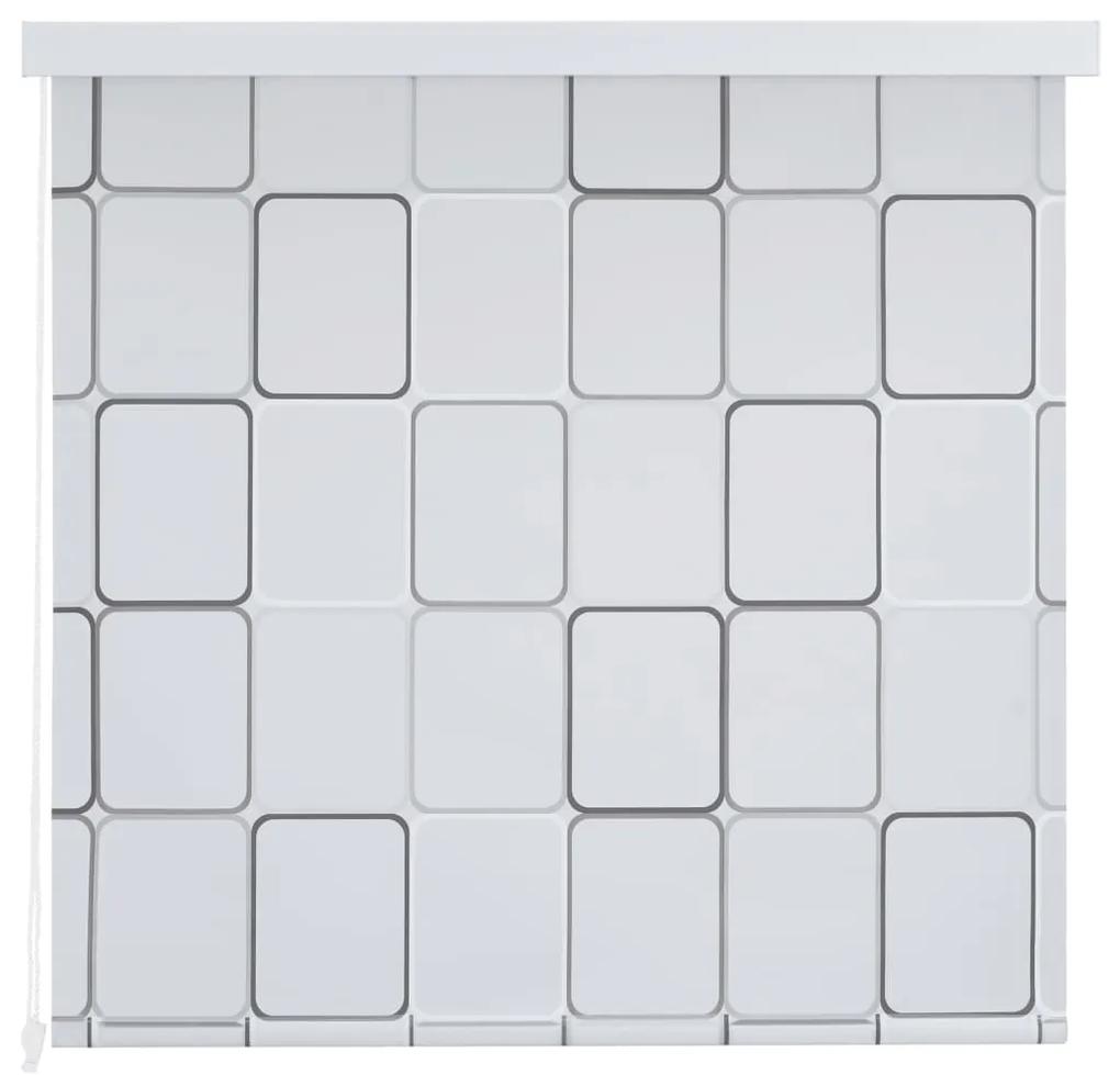 vidaXL Κουρτίνα Μπάνιου Ρολό Τετράγωνο Σχέδιο 100 x 240 εκ.