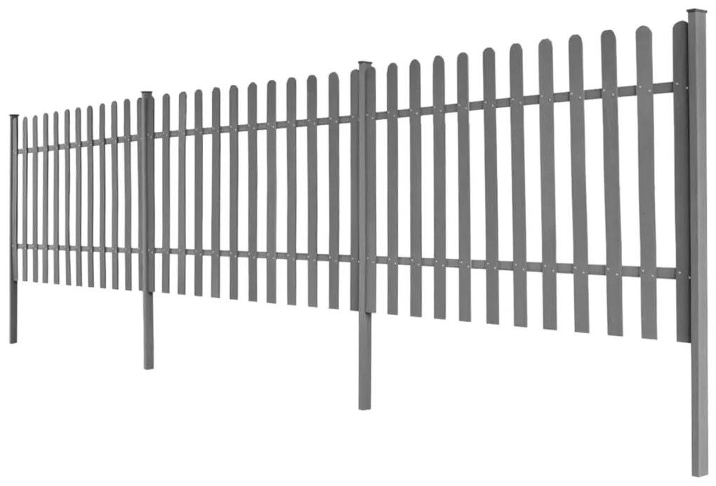 vidaXL Φράχτης με Στύλους 3 τεμ. 600 x 120 εκ. από WPC