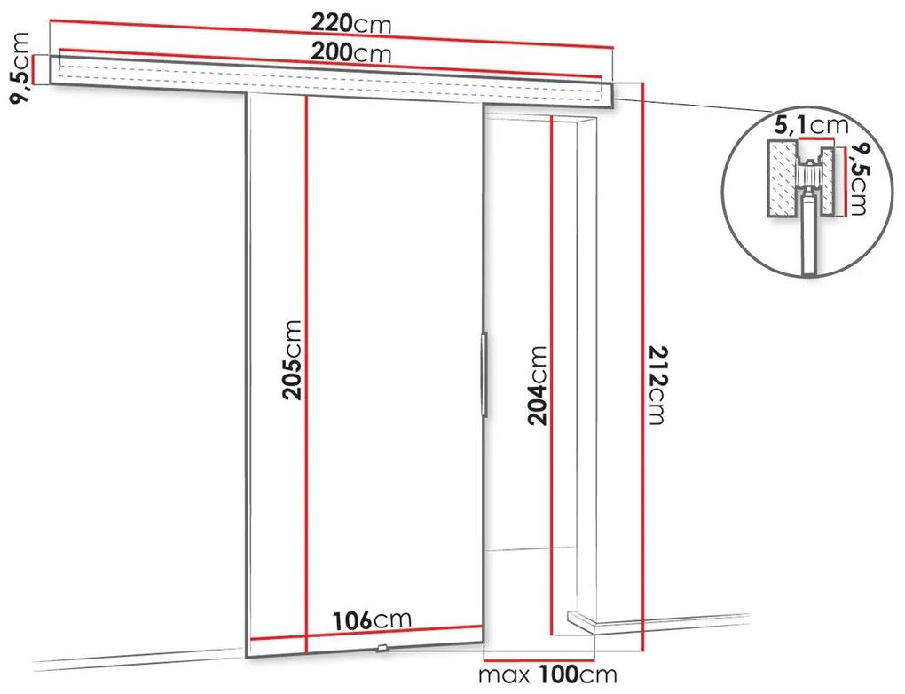 Συρόμενες πόρτες Dover 143, 28 kg, Σκούρα φλαμουριά, Πλαστικοποιημένη μοριοσανίδα, Καφέ, Αλουμίνιο | Epipla1.gr