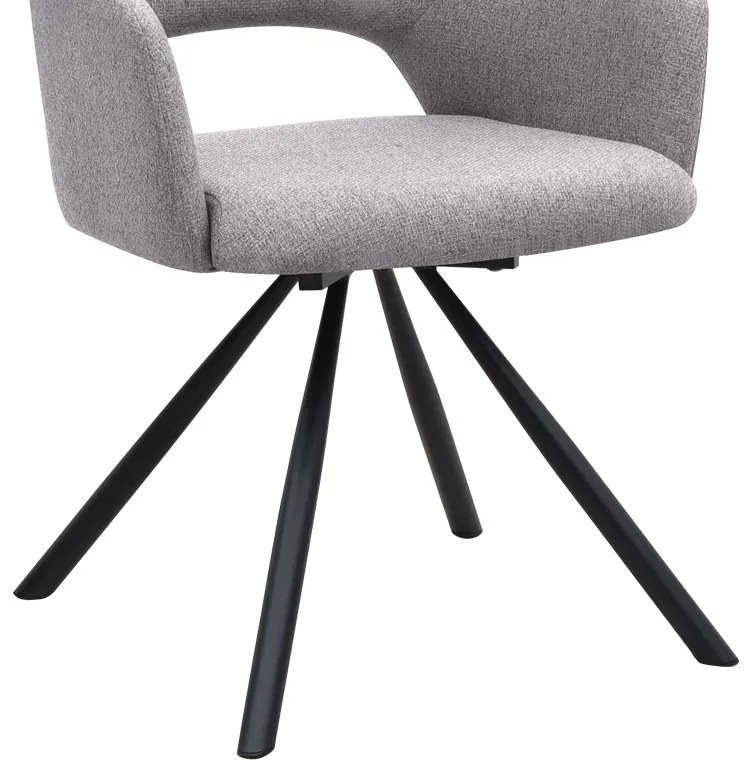 Πολυθρόνα τραπεζαρίας Gabriel Megapap ανοιχτό μπεζ ύφασμα - μεταλλικό μαύρο πόδι 58x60x85εκ.