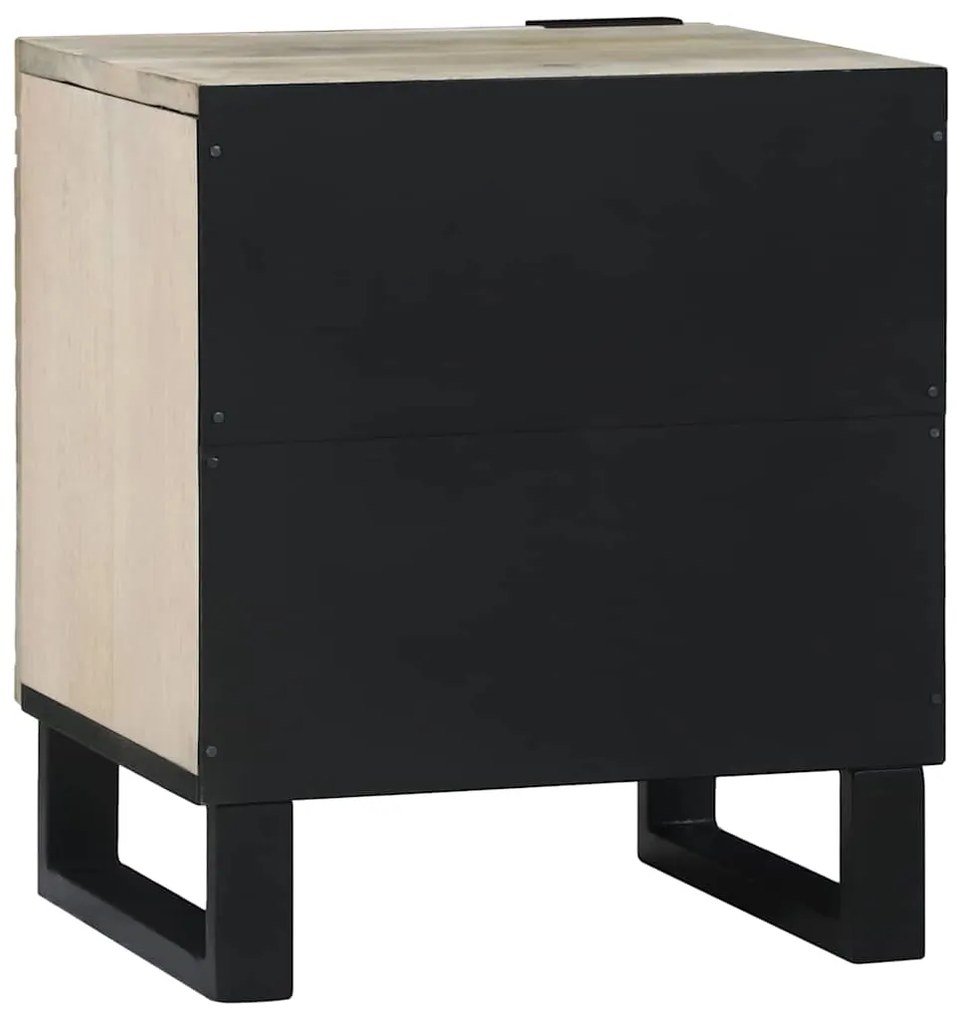 vidaXL Κομοδίνο 2 pcs Λευκό και Μαύρο 40 x 33 x 46 εκ.