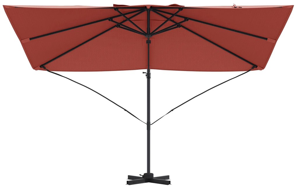 vidaXL Cantilever Roma Ομπρέλα σε Τερακότα 352x251x260 εκ, Αλουμίνιο