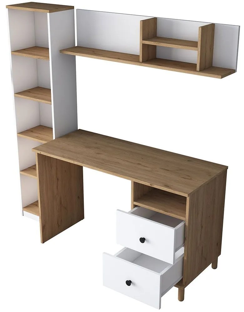 Γραφείο 893RAN3336 120x50x161,8cm Walnut-White