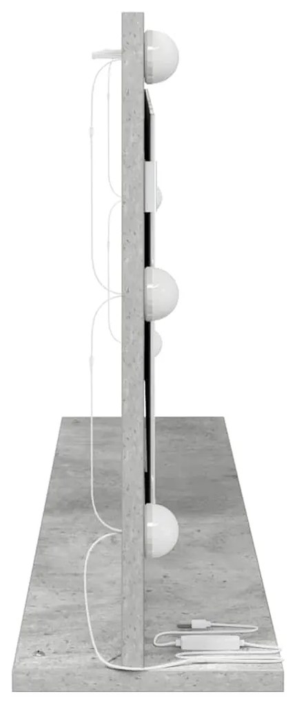 vidaXL Καθρέφτης τουαλέτας Ορθογώνιος Σκυρόδεμα Γκρι 100 x 45 x 18 εκ.