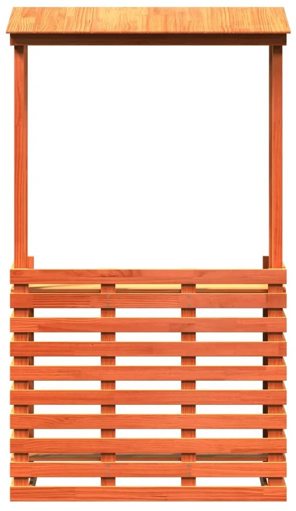 vidaXL Τραπέζι Μπαρ Κήπου με Οροφή Καφέ 112,5x57x195,5 εκ. Μασίφ Πεύκο