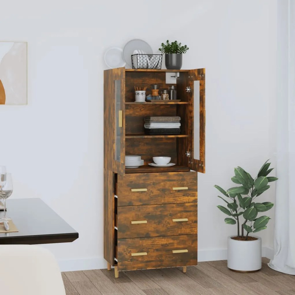 vidaXL Ντουλάπι Καπνιστή Δρυς 69,5x34x180 εκ. από Επεξεργασμένο Ξύλο