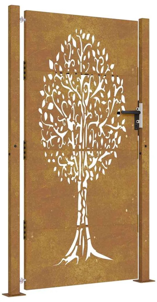 vidaXL Πόρτα Κήπου με Σχέδιο Δέντρου από Ατσάλι Corten 100 x 200 εκ.