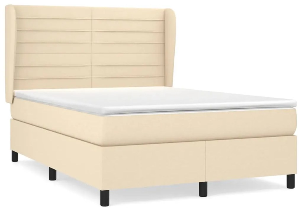 ΚΡΕΒΑΤΙ BOXSPRING ΜΕ ΣΤΡΩΜΑ ΚΡΕΜ 140X200 ΕΚ. ΥΦΑΣΜΑΤΙΝΟ 3128050