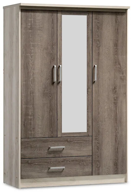 Ντουλάπα ρούχων τρίφυλλη OLYMPUS pakoworld χρώμα castillo-toro 120x57x183εκ