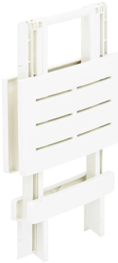 vidaXL Τραπέζι Κήπου Πτυσσόμενο Λευκό 45 x 43 x 50 εκ. Πλαστικό
