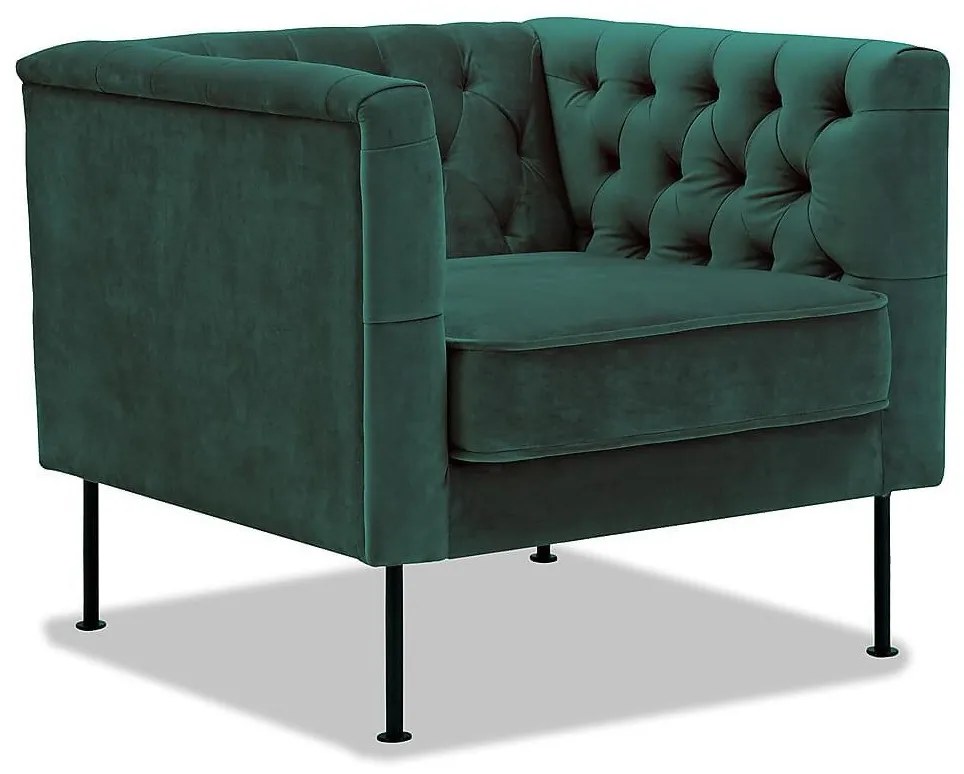 Πολυθρόνα Concept 55 185, Πράσινο, 75x85x85cm, Ταπισερί, Πόδια: Μεταλλικά