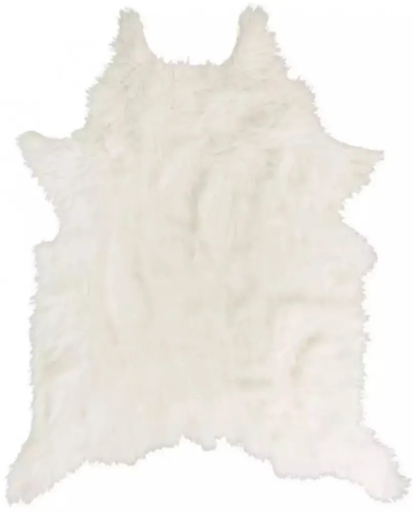 Χαλί σε σχέδιο γούνας από πολυεστέρα 120x158cm - Λευκό