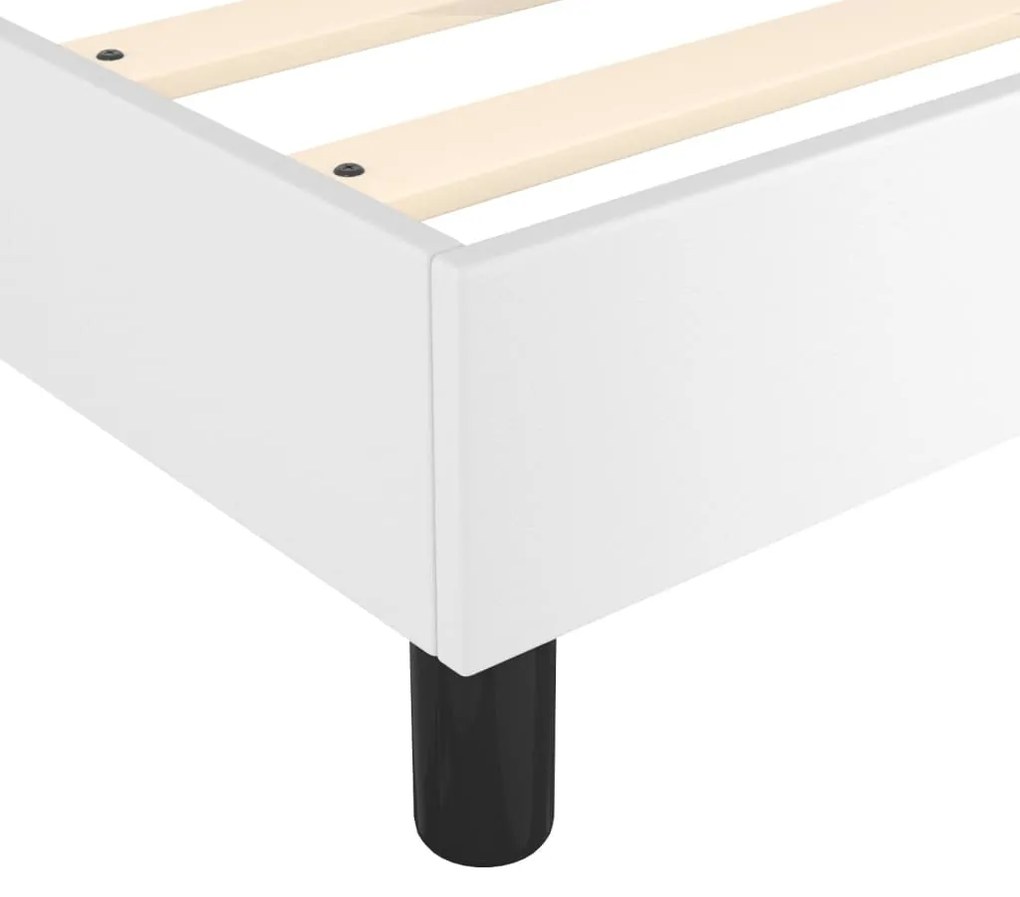 Κρεβάτι Boxspring με Στρώμα Λευκό 180x200 εκ. Συνθετικό Δέρμα - Λευκό