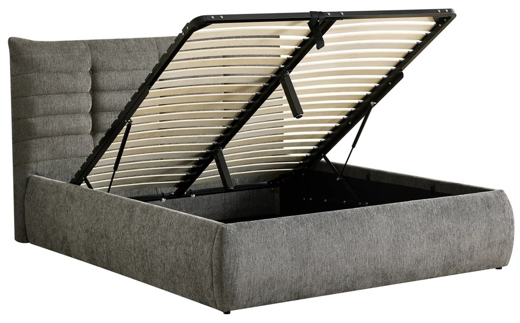 ΚΡΕΒΑΤΙ ΔΙΠΛΟ SANDRA HM732.01 ΓΚΡΙ ΥΦΑΣΜΑ & ΑΠΟΘΗΚΕΥΤΙΚΟΣ ΧΩΡΟΣ ΓΙΑ ΣΤΡΩΜΑ 160x200εκ