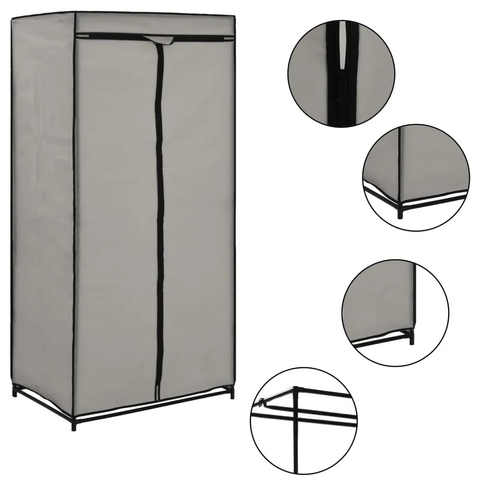 vidaXL Ντουλάπες 2 τεμ. Γκρι 75 x 50 x 160 εκ.