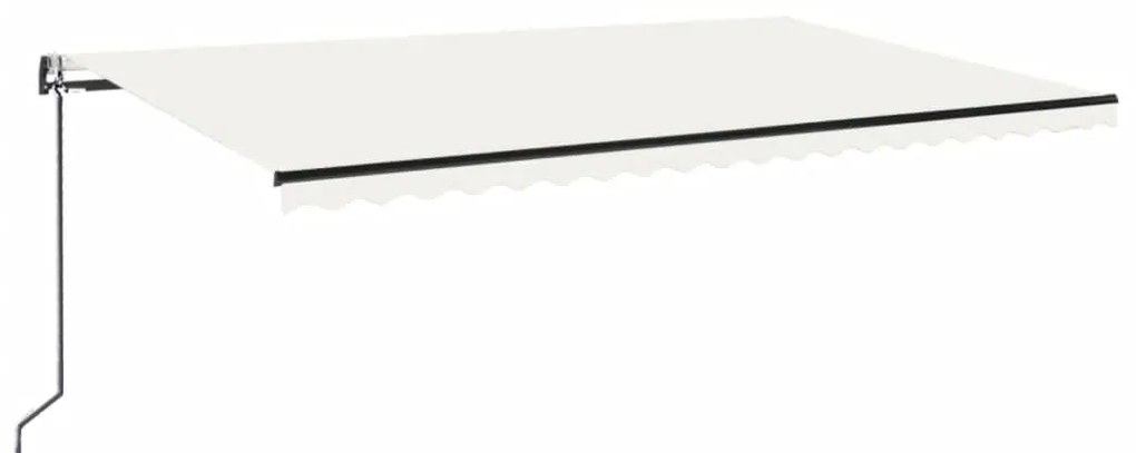 vidaXL Τέντα Αυτόματη με LED &amp; Αισθητήρα Ανέμου Κρεμ 500 x 300 εκ.