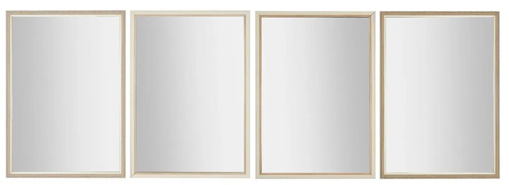 Τοίχο καθρέφτη Home ESPRIT Λευκό Καφέ Μπεζ Γκρι 66 x 2 x 92 cm 70 x 2 x 97 cm (4 Μονάδες)