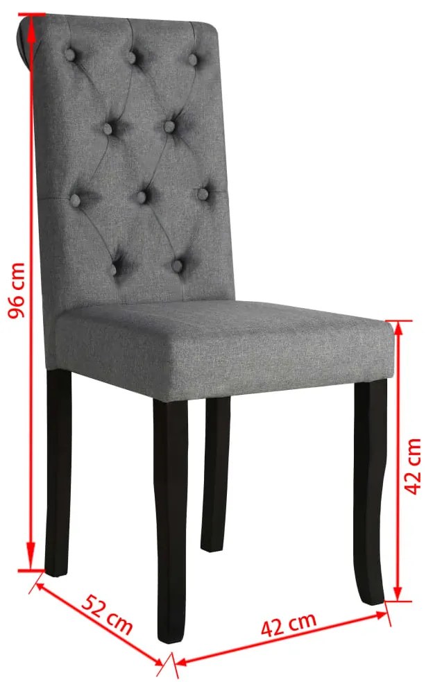 vidaXL Καρέκλες Τραπεζαρίας 6 τεμ. Σκούρο Γκρι Υφασμάτινες