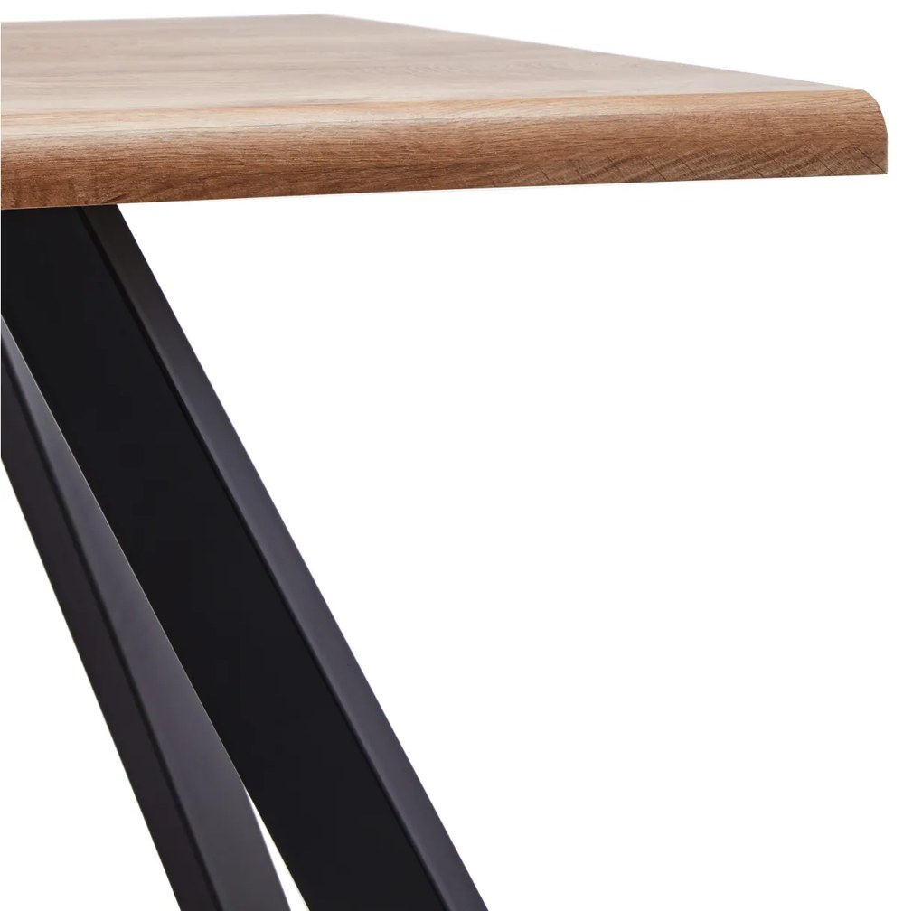 Τραπέζι Τραπεζαρίας AOSA Honey Maple/Μαύρο MDF/Μέταλλο 160x90x76cm - 14320044